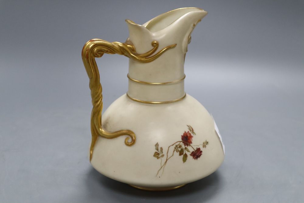 A Royal Worcester blush ivory jug, height 17cm